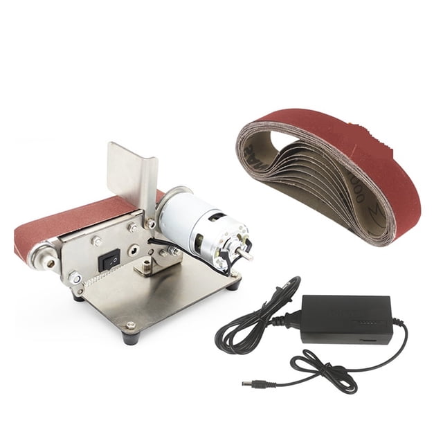Mini Electric Belt Machine DIY Sander Polisher Grinding Machine Portable Metal Belt Sander Edges Sharpener Machine Belt Grinder ,Wide Use
