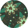 thumbnail image 1 of Ahgly Tapis Rond Lavable en Machine Intérieur Transitionnel Vert Forêt Foncé, 5 Pieds Rond, 1 of 7