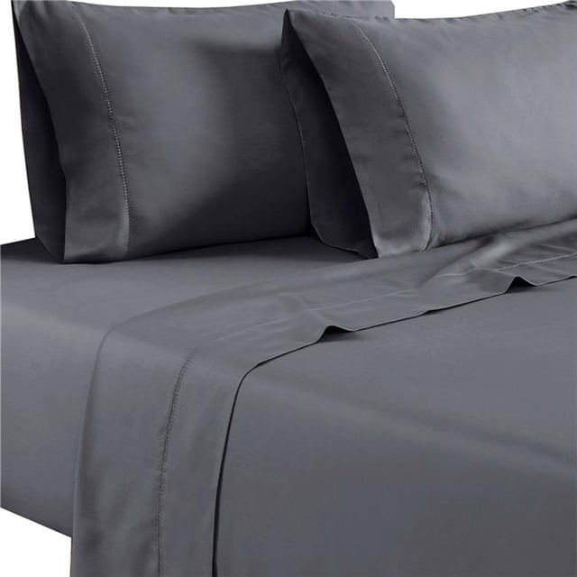 Benjara BM231571 Tulsa 1200 Thread Count Tri Blend Grand Sheet Set&44; Gris Foncé - 6 Pièces