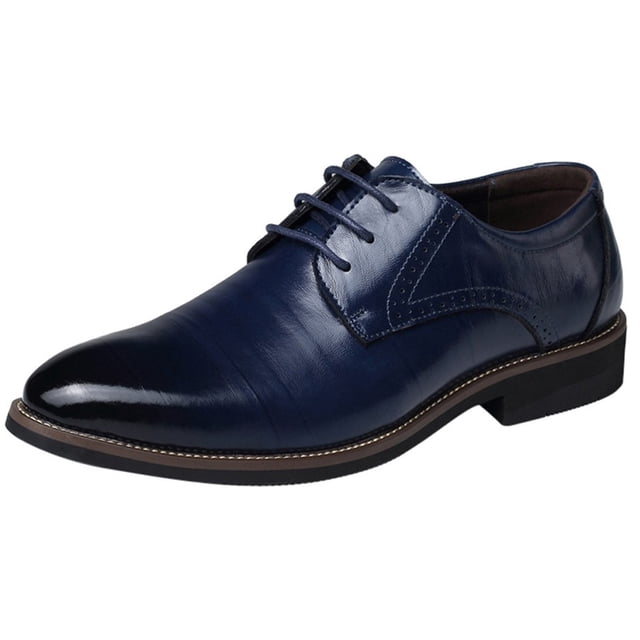 Kcodviy Classical Style Shoes for Leather Slip on Shoes for Men Slippers Men Slip on Pu Mens Shoes Classic Leather Low Rubber Sole Shoes for Men Leather Block Heel Work