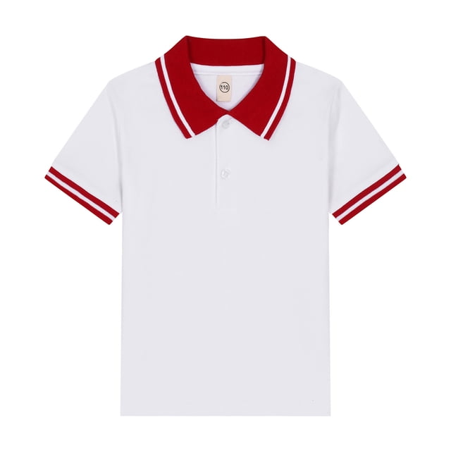 Polos pour Tout-Petits Garçons Polo Rouge à Manches Courtes Chemise Boutonnée Garçons 3-4 Ans Tenue pour Garçons