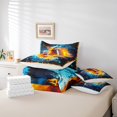 thumbnail image 5 of YST 7 Pcs Comforter Set King Size, American Football Bed In A Bag With Flat Sheet And Fitted Sheet For Kids Teens Adults, Rugby Ice And Fire Bedding Set With Pillowcases & Shams, Blue Gold, 5 of 5
