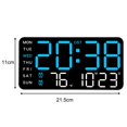 thumbnail image 4 of Grandes Horloges Murales Numériques Affichage Semaine Date Température Contrôle Vocal Tables LED Réveil 12/24H Luminosité Réglable, 4 of 12