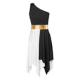 thumbnail image 2 of Yartina Robe de Danse Asymétrique pour Filles, Tunique de Prière Lituricale, Noir 6, 2 of 5