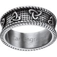 thumbnail image 1 of ORUYROP Men Vintage Celtic Rings, Can Engrave, Stainless Steel/Gold Plated/Black (Send Gift Box), 1 of 7