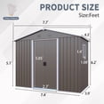thumbnail image 4 of 8ft x 4ft Outdoor Metal Storage Shed With window and metal foundation,Gray, 4 of 8