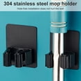 thumbnail image 5 of fastboy Wall Mounted Broom Mop Holder Kitchen Utensil Rack Bathroom Adhesive Tools Clip Organizer Black, 5 of 5