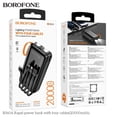 thumbnail image 1 of BOROFONE BJ60A 20000mAh Flashlight Power Bank With 4 cables IP/Type-C Multiple outputs Power supply for Mobile phone LED display Black, 1 of 5