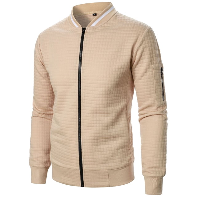 RKSTN Sweatshirts for Men Zipper Mock Neck Sweatshirt with Pockets Cardigan Solid Color Lightweight Workout Sweatshirt Winter Outfits