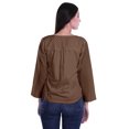 thumbnail image 4 of Moomaya Haut à Manches Longues Imprimé avec Patte de Boutonnage, Col Rond, Tunique d'Été Décontractée pour Femme, 4 of 5