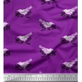 thumbnail image 1 of Soimoi Polyester Crepe Fabric Branch & Bird Block Print Fabric by The Yard 52 Inch Wide, 1 of 3