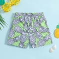 thumbnail image 3 of Sunnyoo Newborn Boys Swim Trunks Pineapple Prints Quick Dry Board Shorts with Compression Liner, 3 of 5
