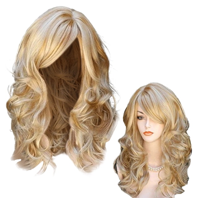 Perruque Femme Cheveux Chauds Blonde Longue Bouclée Pleine, Perruque Cheveux Chauds Blonde Longue Bouclée Pleine, Perruque pour Femmes