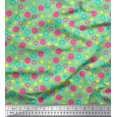 thumbnail image 1 of Soimoi Japan Crepe Satin Fabric Circle,Dot & Triangle Geometric Decor Fabric Printed Yard 42 Inch Wide, 1 of 3