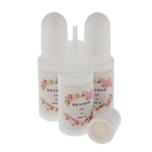 GUOOL 2x3 Pcs Résine Époxy Colorant Teinture Pigment Liquide Matériau Blanc 2 Pcs