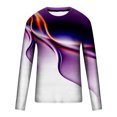thumbnail image 4 of TIMIFIS T-Shirt en Coton à Manches Longues pour Homme, Chemises Imprimées Graphiques, Hauts - Violet - Automne, 4 of 5