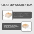 thumbnail image 4 of SHISUYAN Wooden Jewelry Box Clear Lid Natural Wooden Storage Box Rustic Wooden Crafts Storage Box, 4 of 7