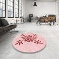 thumbnail image 4 of Ahgly Company Tapis d'Intérieur Lavable à la Machine, Carré, Transitionnel, Rose Pâle, Tapis de Zone, 4 Pieds Carré, 4 of 7