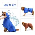 thumbnail image 2 of Labymos Dog Bathrobe Dog Bath Towel with Hood Belt Soft Super Water Absorption, 2 of 7