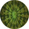 thumbnail image 1 of Ahgly Tapis Rond Lavable en Machine Intérieur Transitionnel Vert Forêt Foncé, 7 Pieds Rond, 1 of 7