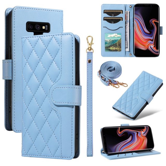 Samsung Galaxy Note 9 Phone Case , Wallet Flip Cover Adjustable Crossbody Lanyard Magnetic Card Slots