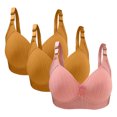 thumbnail image 2 of Bras for Women, 3PC Womans Large Size Solid Color Without Steel Ring Gathering Comfortable Bras Daily Bra, 2 of 2