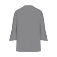 thumbnail image 5 of VKOYWKM 3/4 Length Sleeve Womens Tops Trendy Eyelet Embroidery Tees Button Down V Neck Pullover Tops Solid Color Ruffle Bell Sleeve Tunic Blouses, 5 of 5