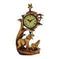 thumbnail image 1 of Elephant Family On Safari Carved Wood Look Clock Figurine, 1 of 3