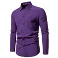 thumbnail image 1 of Chemise à Manches Longues pour Hommes, Mode Décontractée, Col Rabattu, Boutons, Chemise Blouse à Manches Longues pour Hommes, 1 of 8