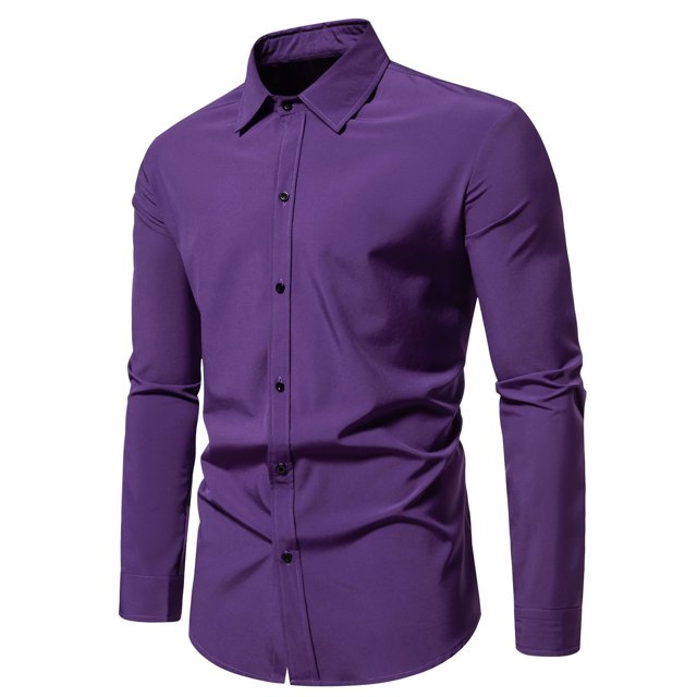Chemise à Manches Longues pour Hommes, Mode Décontractée, Col Rabattu, Boutons, Chemise Blouse à Manches Longues pour Hommes