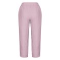 thumbnail image 5 of RXIRUCGD Women's Summer Comfortable Loose Wide Legged Fashion Solid Color Capris, Pink, Size: XL, 5 of 5