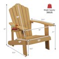 thumbnail image 2 of Gymax Chaise Adirondack d'Extérieur Résistante aux Intempéries à Lattes pour Patio avec Porte-Gobelet en Teck d'Indonésie, 2 of 8