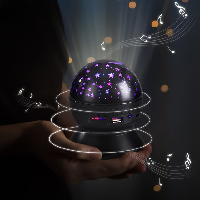 Cagogo under $5 Bluetooth Star Projector Light, Bluetooth Speaker Starlight Projection Lamp, USB Romantic Night Light LED Rotating Ambient Light, Bedroom Decor Light, Music Atmosphere Lamp