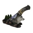 thumbnail image 1 of Spirit Wolf Couteau Fantaisie Décoratif avec Support Peint à la Main, 1 of 4