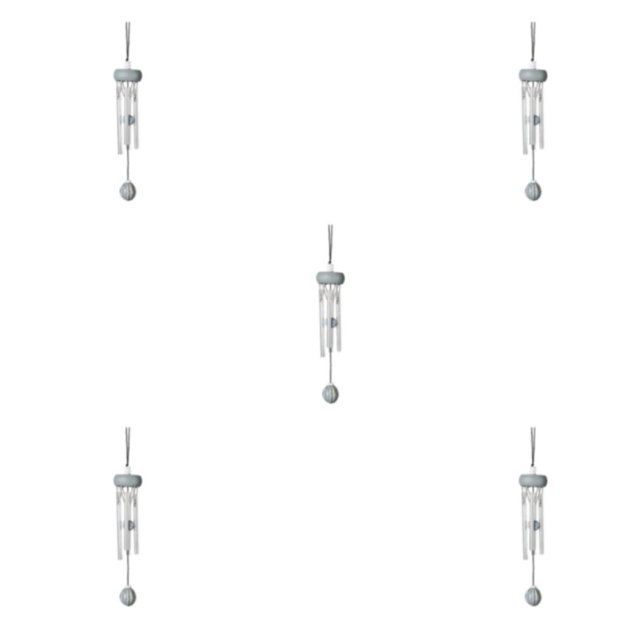 relayinert Home Décor Stylish Wind Chime Pendant Add Charm To Home Small Wind Chimes gray(roundwood) 5Set