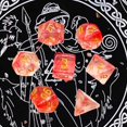 thumbnail image 4 of lionlar Ensemble de 7 dés Polyédriques en Acrylique Accessoires de Casino dés de Jeu de Rôle pour JDR Rouge, 4 of 9