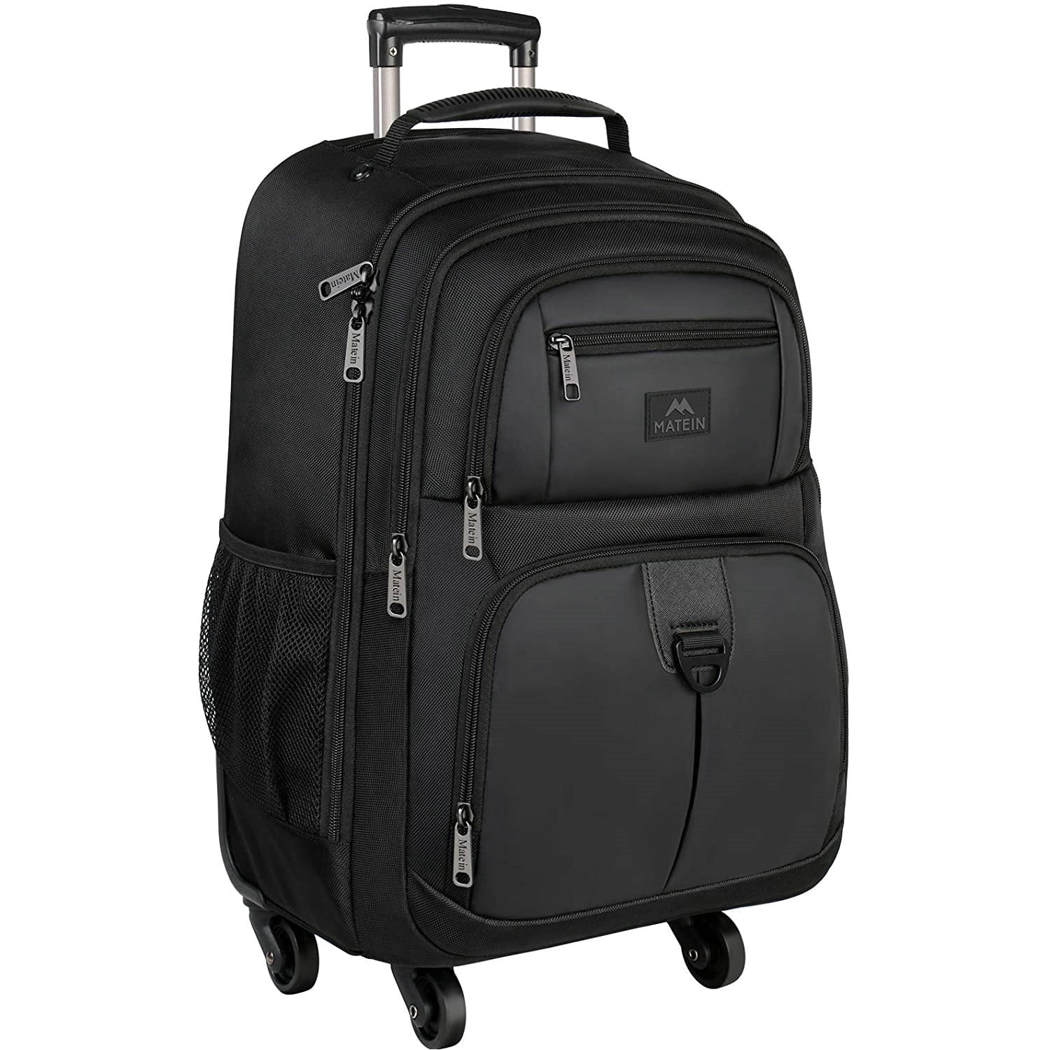 Sac à dos de voyage à roulettes à 4 roues, valise d'affaires, sac à dos à roulettes de grande capacité, convient à un ordinateur portable de 15.6 pouces