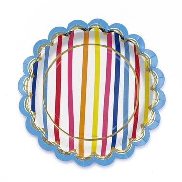 Packed Party 10 Ct. Assiettes à dîner en papier 'Seeing Stripes'