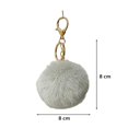 thumbnail image 4 of 8cm Colorful Artificial Fur Pom Poms Ball Keychain Car Key Chain Ring Pendant For Women Bag Charm, 4 of 5