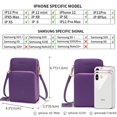 thumbnail image 3 of Small Crossbody Cell Phone Purse for Women, Mini Messenger Shoulder Handbag Wallet with Credit Card Slots,Purple, 3 of 7