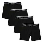 INNERSY Men's Anti chafing Underwear Moisture Wicking Breathable Boxer Briefs 4 Pack(Large,Black)