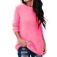 thumbnail image 1 of Innerwin Hauts Tricotés Manches Longues Pull Femme Vêtements de Détente Col Rond Tunique Ample Blouse Rose Rouge TP, 1 of 6