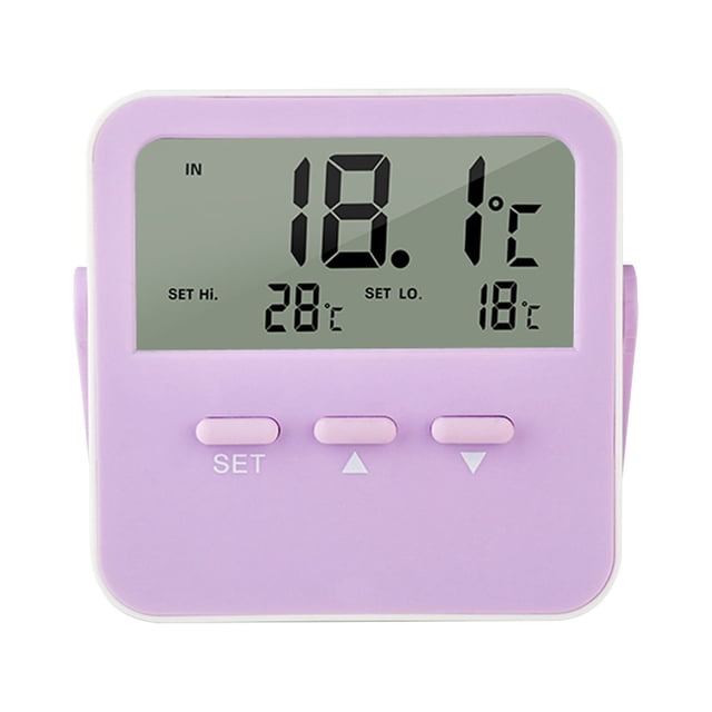 Fish Tank Thermometer with Indoor/Outdoor Sensors and High/Low Temperature Alarm – 1 m Probe Wire, -50 ℃ to 70 ℃ Range, Magnet/Bracket/Wall Mount