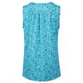thumbnail image 4 of Innerwin Summer Top V Neck Ladies Tank Tops Vaction Floral Print Bohemian T Shirts Light Blue L, 4 of 5