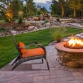 thumbnail image 2 of Outsunny Outdoor Adirondack Chair Rattan Fire Pit Chair with Cushion Orange, 2 of 10