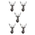 thumbnail image 1 of Decodeary Self Adhesive 3D Deer Head Mirror Wall Sticker For Easy Application black XL 5Set, 1 of 6