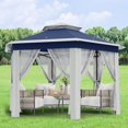 thumbnail image 3 of 13x13 ft Pop-Up Gazebo, One-Click Instant Outdoor Tent with Mosquito Net, 3 Height Adjustable, Heavy Duty Frame, Wheeled Bag, 3 of 6
