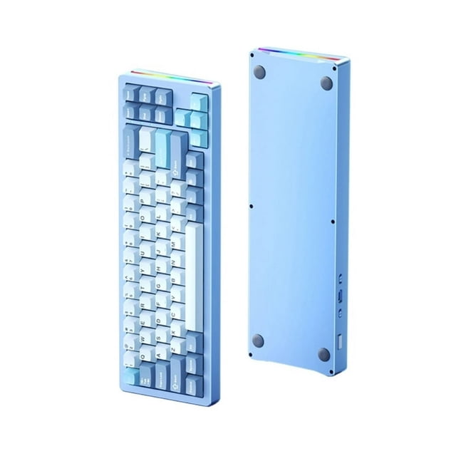 Clavier Mécanique Sans Fil M71 avec Lumière RVB, Corps en Aluminium et Trois Modes, Couleur Lavande