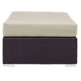 thumbnail image 4 of Modway Convene Ottomane Rectangulaire en Rotin de Patio en Tissu, Espresso/Beige, 4 of 4