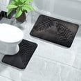 thumbnail image 4 of yulier Leaf Bathroom Rug Set 2 Piece, Soft Absorbent Bath Rug and U-Shaped Contour Toilet Rug, Non-Slip Bath Carpet, Washable Toilet Bath Mat, Dark Gray, 4 of 8